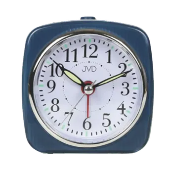 Budík JVD Modrý tichý ručkový budík s plynulým chodem a podsvícením JVD SRP7503.3