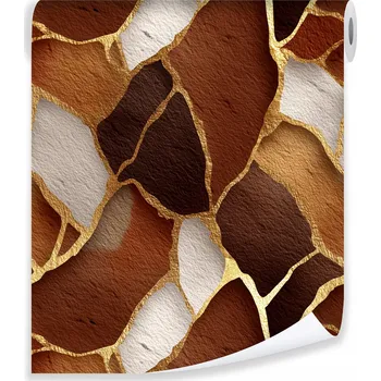 Fototapeta TAPETA ABSTRAKCE MARMOR ZLATO GLAMOUR NA VLIESU NA ZEĎ DO OBÝVACÍHO POKOJE LOŽNICE