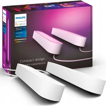 Lampička Philips Hue Play White and Color LED stolní lampička bílá x2 + napájecí adaptér