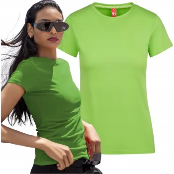 Dámské tričko Klasické dámské bavlněné tričko zelené s krátkým rukávem pod sako, velikost L