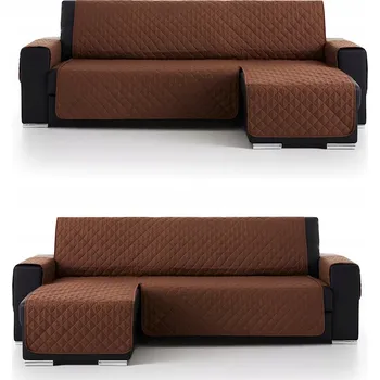 Přehoz na lůžko Přehoz na sedačku, ochrana na rohovou sedačku 200 cm hnědá prošívaná