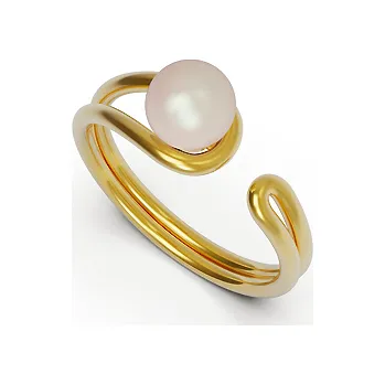 Prsten Prsten s perlou DOUBLE Bílá / 48 / Akoya 6mm