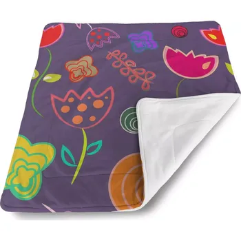 deka Sablio Dětská deka pro miminko Nakreslené květiny - 80x100 cm