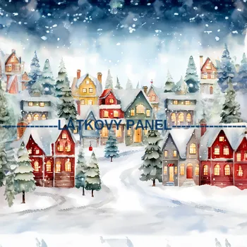 Látkový panel - Zimní městečko - ZIM-87 Velikost: 30x30cm, Materiál: Bavlna