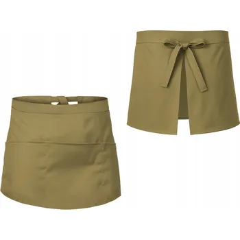 Kuchyňská zástěra Zástěra krátká číšnická barmanská béžová 30 cm