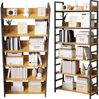 Knihovna Regál Muvu 80 cm x 174 cm x 30 cm černý, odstíny hnědé