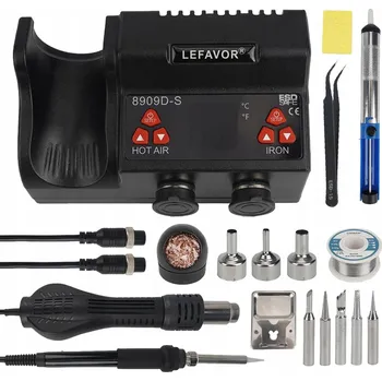 Páječka PÁJECÍ STANICE 2v1 horký vzduch 8909D-S výkonná přesná s pájecí pistolí