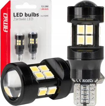 Povinná bezpečnostní výbava LED žárovky CANBUS T15 W16W 15SMD 2835 Bílá 12V 24V AMIO-04245