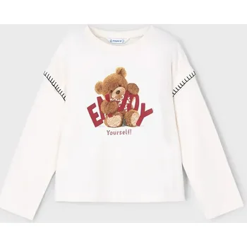 Bavlněné tričko s dlouhým rukávem Mayoral 4012.6G.Mini.9BYA bílá 00X, vel. 140