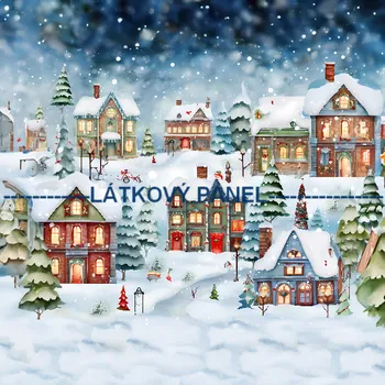 Látkový panel - Zimní městečko - ZIM-89 Velikost: 15x15cm, Materiál: Bavlna