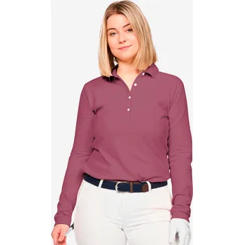 Dámské tričko INESIS Dámské golfové polo s dlouhým rukávem MW500 2XL FIALOVÁ