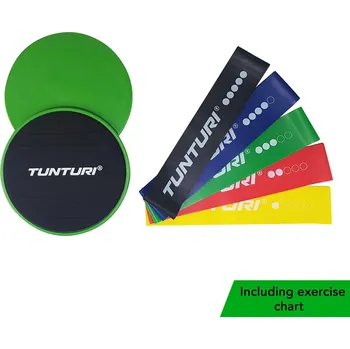 TUNTURI Set pro posílení středu těla TUNTURI Resistance & Core Sliders Set ZELENÁ|ČERNÁ