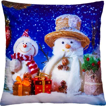 Polštář Vánoční polštář SNOWMAN FRIENDS I. 40x40 cm Mybesthome Varianta: Povlak na polštář, 40x40 cm