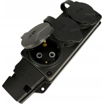 Elektrická zásuvka Zásuvka, Hermetická prodlužovací lišta Horoz Electric černá