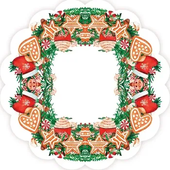 Papírový ubrousek Papírové ubrousky vánoční, třívrstvé, kruhové O 32 cm, 12 ks