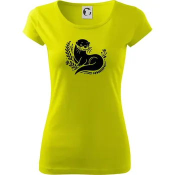 Vydra černobílá - Dámské triko Pure - XS ( Limetková )