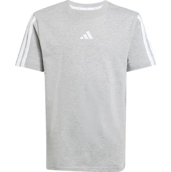 Chlapecké tričko adidas 3 Stripe Essentials T-Shirt Junior Grey/White 11-12 Years