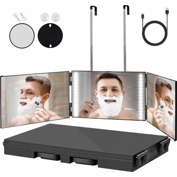 Zrcadlo ZRCADLO PRO STŘÍHÁNÍ VLASŮ SKLÁDACÍ ZRCADLO S LED OSVĚTLENÍM