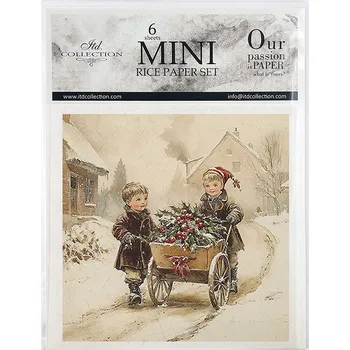 Obraz Sada rýžových papírů - ITD - RSM185 děti vintage, Vánoce
