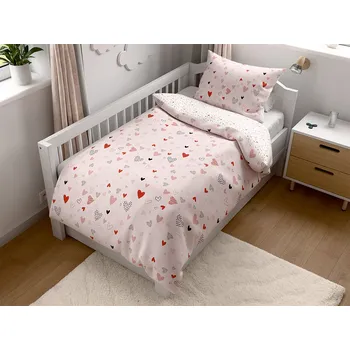 Povlečení Bavlněné povlečení do postýlky LOVITA růžové Rozměr povlečení: 45 x 65 cm | 90 x 135 cm