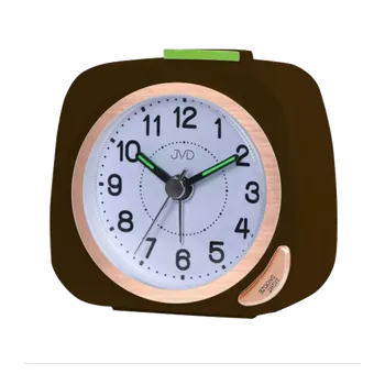 Budík JVD Hnědý tichý ručkový budík s plynulým chodem a podsvícením JVD SRP7202.4