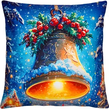 Polštář Vánoční polštář CHRISTMAS BELL 40x40 cm Mybesthome Varianta: Povlak na polštář s prošívanou výplní, 40x40 cm