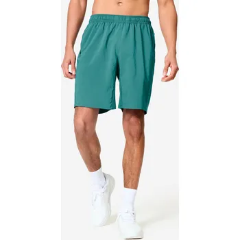 DOMYOS Pánské fitness kraťasy s kapsami na zip 3XL MODRÁ|ZELENÁ