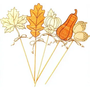 Zápich dřevěný podzimní 30cm 5ks.