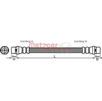 Brzdová hadice Brzdová hadice METZGER 4114794