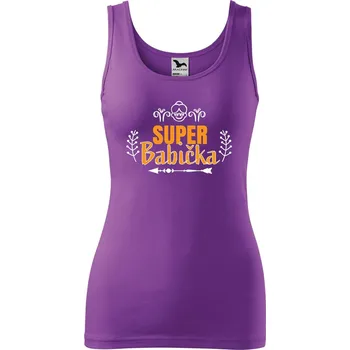 DOBRÝ TRIKO Dámské tílko s potiskem Super babička Velikost: XS, Barva: Fialová