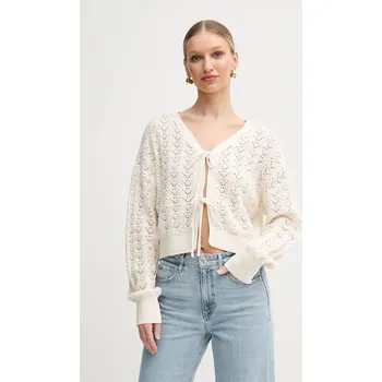 Dámský svetr Bavlněný kardigan Guess RUTH W5GR43.Z3C71 béžová 01X, vel. XL