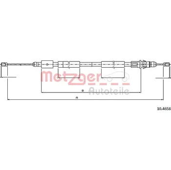 Lanko parkovací brzdy Tažné lanko, parkovací brzda METZGER 10.4658