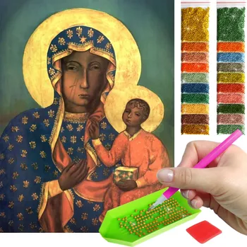 Obraz Diamantová výšivka diamond painting mozaika pro děti 5d Maria ikona náboženství