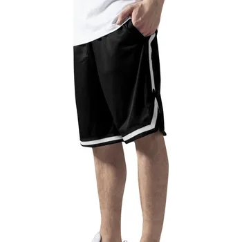 Pánské kraťasy Šortky Urban Classics Stripes Mesh Shorts - black/black/white XXL