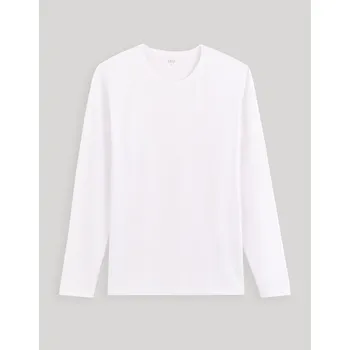 Pánské tričko Celio Tričko Geuniml s dlouhým rukávem 1138011 Bílá L