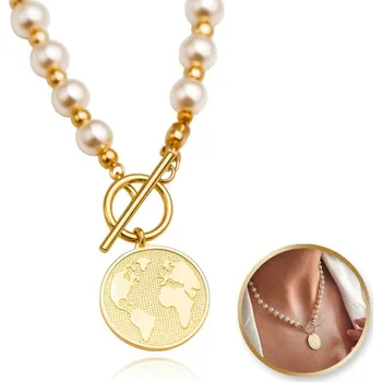 Náhrdelník Flamenco Mystique Pozlacený náhrdelník z nerezové oceli NST1611 14k zlato