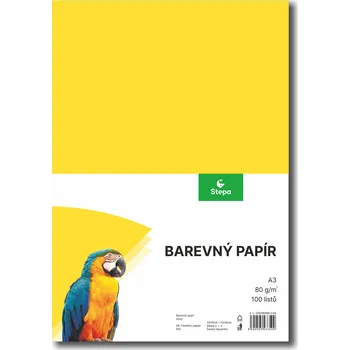 Barevný papír STEPA Barevný papír - žlutý, A3, 80g (100 listů)