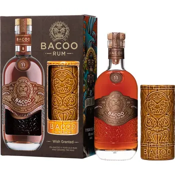 Rum Bacoo 11 YO Rum 40% 0,7l + Tiki pohárek