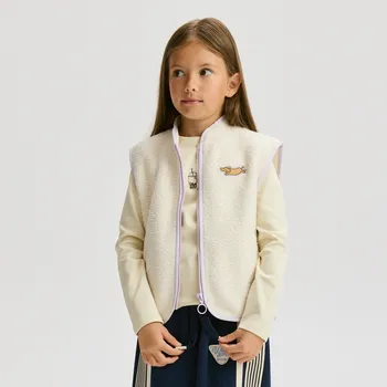 Dívčí oblečení Reserved - Vesta z imitace beránka - krémová - 711EG-01X - 711EG-01X-U12