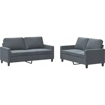 Pohovka Sametová pohovka pro 2 osoby, tmavě šedá, 138x77x80 cm