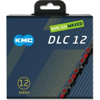 Řetěz na kolo Kmc DLC 12 černo-červený Waxed BOX řetěz + DÁREK + Doprava ZDARMA
