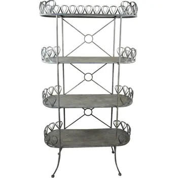 Stojan na květiny Šedý kovový retro stojan na květiny Storage rack – 91x36x168 cm + doprava zdarma