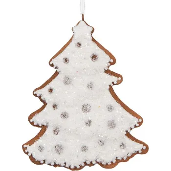 Vánoční ozdoba Závěsná vánoční ozdoba perníkový stromeček s třpytivou polevou Bevroren VI – 9x1x10 cm