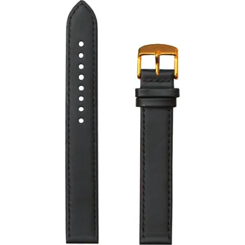 Řemínek na hodinky JMK Řemínek na hodinky z pravé kůže černý XXL GOLD-18mm Skladem v ČR