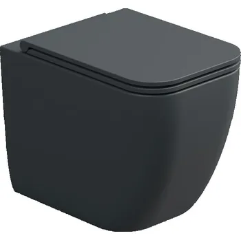 Klozet WC mísa stojící Brio, rimless, keramická, ebano matná, BRWC01028FI