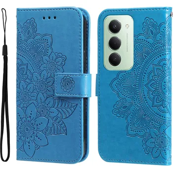 Pouzdro na mobilní telefon VSECHNONAMOBIL 121295 ART MANDALA Peněženkový obal s řemínkem pro Xiaomi Redmi 15 / Redmi 15 5G modrý