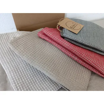 Utěrka Lněná vaflová utěrka - sada čtyř barev, 45x68 cm | E-len