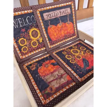 prostírání Podkafíčka - sada 4 kusy - podzimní Halloween (Rozměr: 19 x 19 cm)