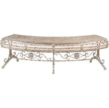 Zahradní lavice Béžová zahradní oblouková lavička Janjan – 157x55x48 cm + doprava zdarma