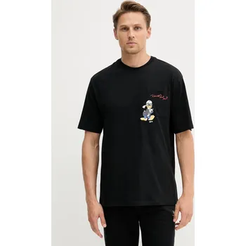 Bavlněné tričko Karl Lagerfeld DISNEY pánské, černá barva, s potiskem, 553270.755097 99X, vel. XXL